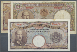 Bulgaria: Set With 3 Banknotes Containing 2 X 500 Leva 1938 And 1000 Leva 1938, P.55, 56. One Of The 500 Leva Notes... - Bulgarije