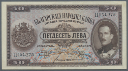 Bulgaria: 50 Leva 1925, P.45, Very Nice Looking Note, Only A View Minor Stains, Soft Vertical Folds And Some Small... - Bulgarije