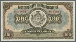 Bulgaria: 100 Leva 1922, P.38, Very Nice Looking And Rare Note With Some Vertical And Horizontal Folds, Very Tiny... - Bulgarie