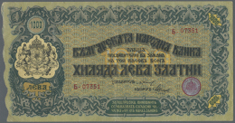 Bulgaria: 1000 Leva ND(1918) P. 26, Vertical And Horizontal Fold, Handling In Paper, No Holes Or Tears, Still... - Bulgarije