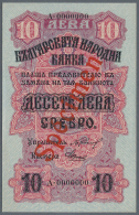 Bulgaria: 10 Leva ND(1916) SPECIMEN P. 17s, Very Rare Note With Red Specimen Overprint On Front And Back, Zero... - Bulgarije