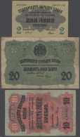 Bulgaria: Set With 10 Banknotes Series ND(1916), Containing 2, 10 Silver Leva, 20 Gold Leva And 7 X 100 Gold Leva... - Bulgaria