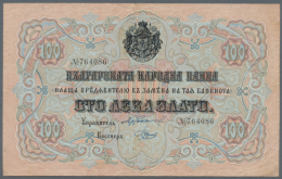 Bulgaria: 100 Leva ND(1906) P. 11d, Used With Center Fold, 3 Minor Border Tears, No Holes, Still Very Crisp... - Bulgarie