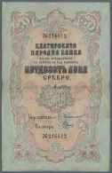 Bulgaria: 50 Leva Srebro ND(1904) P. 4b, Used With Vertical And Horizontal Folds, Center Hole, One Border Tear... - Bulgaria