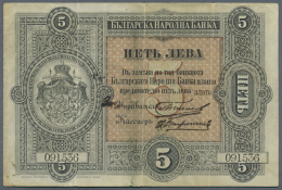 Bulgaria: 5 Gold Leva ND(1890), P.A4, Very Nice Looking Banknote In Great Original Shape, Some Vertical Folds,... - Bulgaria