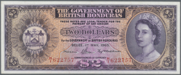 British Honduras: 2 Dollars 1965 P. 29, Light Dints At Right Border, No Strong Folds, No Holes Or Tears, Condition:... - Honduras