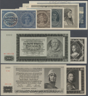 Bohemia & Moravia: Set Of 41 Banknotes Containing 3x 100 Korun 1940 Specimen (UNC), 4 100 Korun 1940 (VF To... - Czech Republic