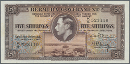 Bermuda: 5 Shillings 1947 P. 14, In Crisp Original Condition But Only A Light Trace Of Stain At Lower Left Corner... - Bermudas