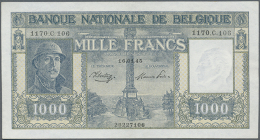 Belgium: 1000 Francs 1945 P. 128b, Nice Condition But Pressed Dry, No Holes Or Tears, No Visible Folds, Still Crisp... - Andere & Zonder Classificatie