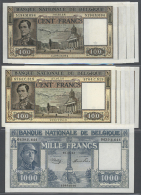 Belgium: Set Of 13 Banknotes Containing 1x 1000 Francs 1944 P. 128, No Visible Folds, Only Light Handling In Paper,... - Autres & Non Classés