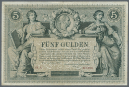 Austria: 5 Gulden 1881 P. A154, Used With Folds And Light Staining In Paper But Without Holes Or Tears, Still Very... - Oostenrijk