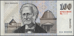 Australia: Very Rare Set Of 2 SPECIMEN Banknotes 100 Dollars 1984 P. 48s, Rennick SP28, Both With Zero Serial... - Autres & Non Classés