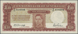 Australia: 10 Pounds 1943 KGV Portrait Rennick 59, Signed Armitage-McFarlane, Pressed, Light Center Fold And A... - Other & Unclassified