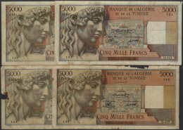 Algeria: Huge Lot With 78 Banknotes Algeria 5000 Francs With Different Dates 1946, 1947, 1949, 1950, 1951, 1952,... - Algerije