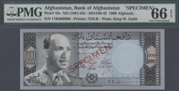 Afghanistan: 1000 Afghanis SH1340-42 / ND(1961-63) SPECIMEN, P.42s, PMG Graded 66 Gem Uncirculated EPQ (R) - Afghanistan