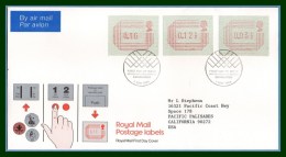 GB FDC Postage Labels 1984 Edinburgh  Distributeur - Post & Go (distributeurs)