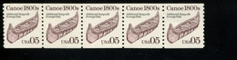 402800481 USA DB 1991 POSTFRIS MINT NEVER HINGED POSTFRISCH EINWANDFREI SCOTT 2453 PCN5 PLATE 1 CANOE 1800 BROWN - Rollenmarken (Plattennummern)