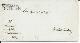 ALLEMAGNE - 1870 - LETTRE De KÜNZELSAU (BADEN WÜRTT.) - Storia Postale