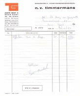 Factuur Facture - Drukkerij Timmermans  - Gent 1979 - Druck & Papierwaren