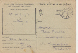 50334- WARFIELD POSTCARD, WW2, CENSORED, PO NR 114, 1944, HUNGARY - Briefe U. Dokumente