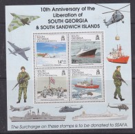 South Georgia 1992 10th Anniversary Of Liberation M/s ** Mnh (32617E) - Zuid-Georgia