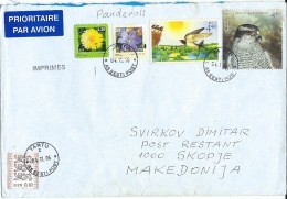 Birds On Stamps.Estonia Letter Via Macedonia.post Restant Stamp - Macedonia,2 Scans - Andere