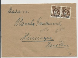 SAAR - 1947 - ENVELOPPE De SAARBRÜCKEN Pour HUNINGUE (HAUT-RHIN) - Storia Postale