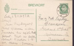 Norway Postal Stationery Ganzsache Entier 5 Øre Posthorn KORNSJØ (Halden) 1917 Denmark (2 Scans) - Postal Stationery