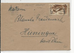 SAAR - 1947 - ENVELOPPE De SAARBRÜCKEN Avec MECA FRANCAISE Pour HUNINGUE (HAUT-RHIN) - Covers & Documents