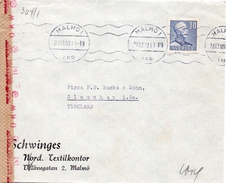 Suède Lettre Censurée Pour L´Allemagne 1942 - 1930- ... Rouleaux II