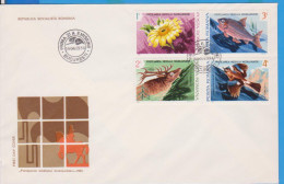 PROTECT THE ENVIRONMENT BIRD FLOWERS FISH DEER  ROMANIA FDC - FDC