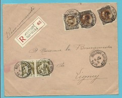 337+341+402 Op Brief Aangetekend Met Stempel HOLLOGNE-SUR-GEER - 1934-1935 Léopold III