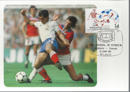 ESPAGNE CARTE MAXIMUM 1er JOUR Timbre BLOC N° 31 32 - COUPE Du MONDE FOOT 82 -2 - Maximum Cards