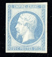 Empire Napoléon 25 Cent. Yv 15 Essai De Couleur Sur Carton Bleu Laiteux - Otros & Sin Clasificación