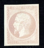 Empire Napoléon 25 Cent. Yv 15 Essai De Couleur Sur Carton Lilas Pâle - Autres & Non Classés