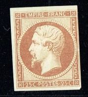 Empire Napoléon 25 Cent. Yv 15 Essai De Couleur Sur Baudruche   Bistre - Andere & Zonder Classificatie