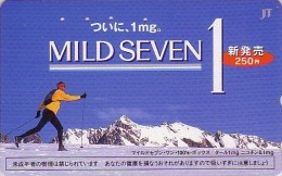 Télécarte Japon - Pub CIGARETTE - MILD SEVEN - SKI  - Sport Japan Phonecard - ZIGARETTE Telefonkarte  - 132 - Sport