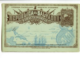 18386   -   Republica Del Salvador    -   Tarjeta Postal    -   2 Centavos 1892 - El Salvador