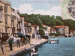 CPA Turquie Constantinople Quai 2 TP Anciens Surchargés - Turquie