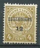 LUXEMBOURG - PRÉOBLITÉRÉS 1912: YT 91 *     -  - Ava1125 - Prematasellados