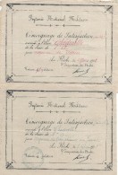 Prytanée National Militaire/ 2 Témoignages De Satisfaction/ Chédeville/ La Flêche/1918    CAH114 - Diploma & School Reports