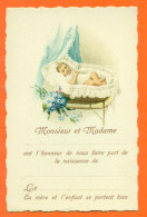 CPA Chromo - Faire Part De Naissance " Bébé Dans Un Couffin " FJC7 - Naissance