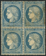 N°37 20c Bleu, Bloc De 4 Gomme Médiocre - B - Andere & Zonder Classificatie