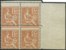 N°117 15c Orange, Bloc De 4 Superbe Variété De Piquage - TB - Autres & Non Classés