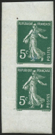 N°137 5c Vert, Paire Verticale De Carnet ND - TB - Andere & Zonder Classificatie