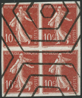 N°138 10c Rouge, Bloc De 4 Non Dentelé Para-oblitéré - TB - Andere & Zonder Classificatie