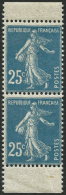 N°140f 25c Bleu, Type II Paire Verticale De Carnet - TB - Andere & Zonder Classificatie