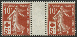 N°147 10c+5c Croix-rouge, Paire Interpanneau - TB - Andere & Zonder Classificatie