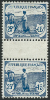 N°151 25c + 15c Bleu Orphelin , Paire Interpanneau - TB - Andere & Zonder Classificatie