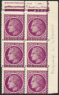 N°679 1F50 Lilas, Bloc De 6 Superbe Variété De Piquage - TB - Autres & Non Classés